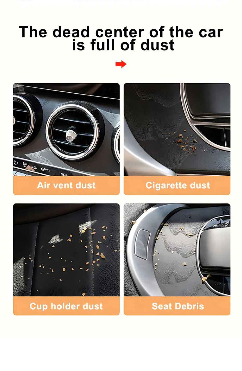 Multifunctional Car Cleaning Brush – Detailer for Vents & Gaps