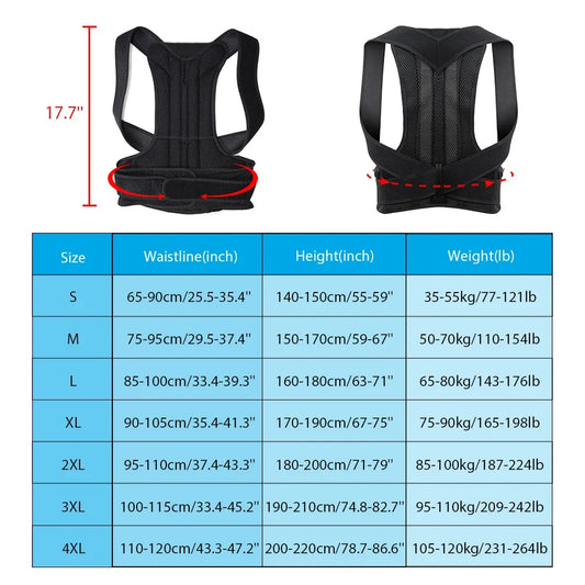 Adjustable Back Brace Posture Corrector – Pain Relief & Spine Support