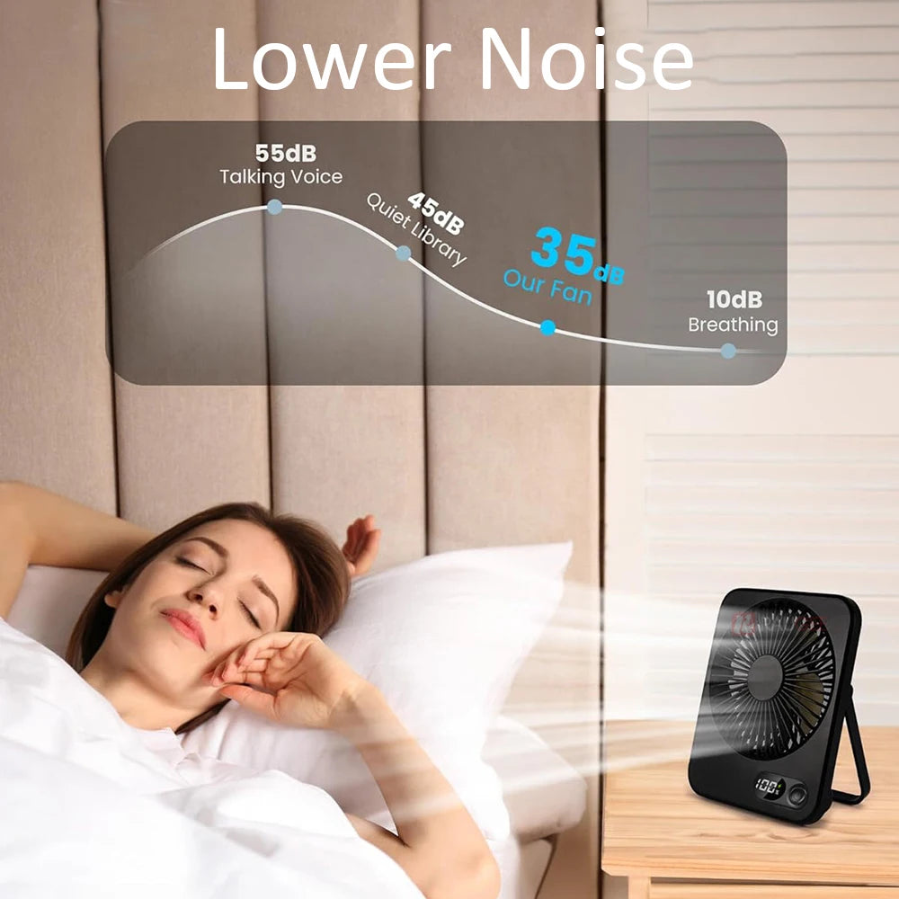 Portable Mini Desk Fan – USB Rechargeable, Quiet & Adjustable