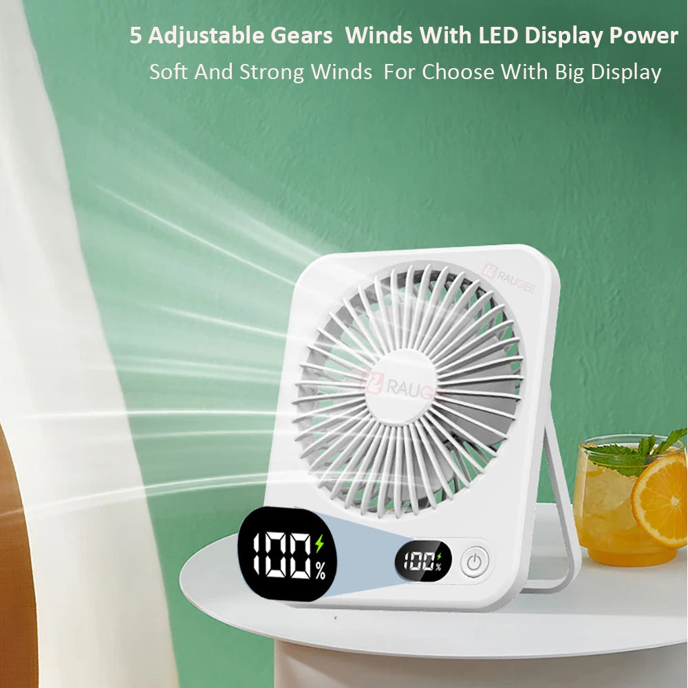 Portable Mini Desk Fan – USB Rechargeable, Quiet & Adjustable