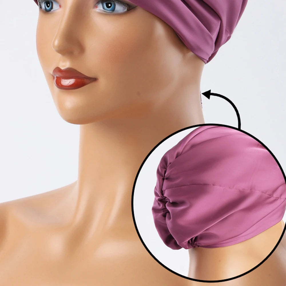 Luxury Satin Hair Bonnet – Adjustable Sleep Cap for Natural Hair & Braids