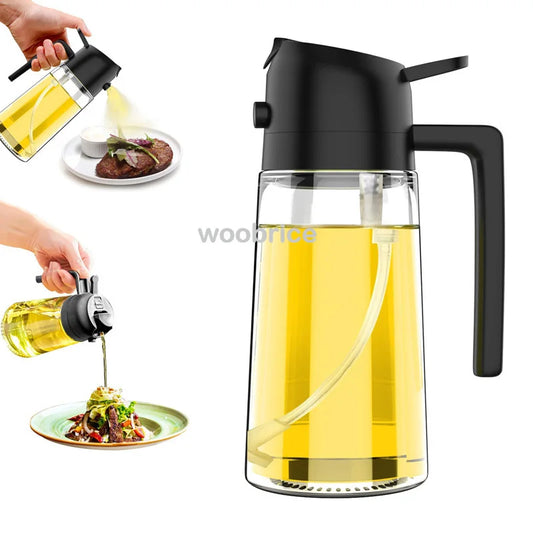 2-in-1 Oil Dispenser & Spray Bottle – Refillable Kitchen Tool